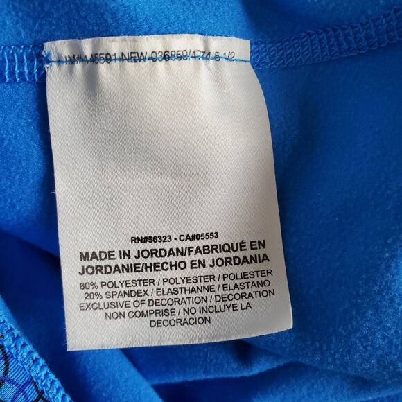 Nike Dri-Fit Women’s Long Sleeve 1/4 Zip Pullover Top Size XS Blue Geometric Pri - Picture 6 of 7